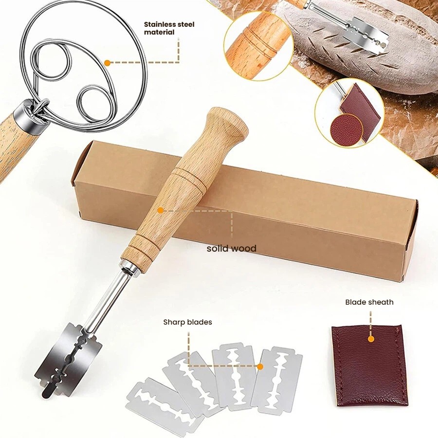 Dough Whisk Large Wood Handle  - đánh giá và giá Danish Pancake Pan